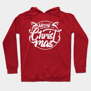 Merry Christmas Lettering White Color Hoodie